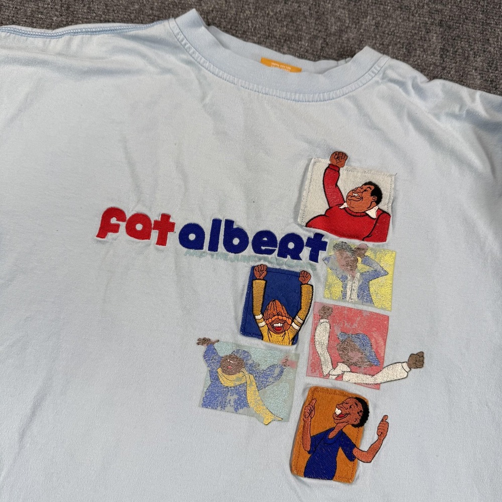 Vintage Fat Albert Shirt Mens XL Blue Platinum FUBU Cartoon Tee Hip Hop 2000s
